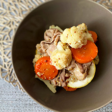 豚肉とカリフラワーのハニーマスタードソテー