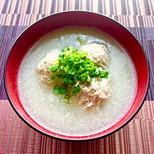 肉団子入り蓮根のすり流し汁