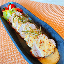 豚ヒレローストの粒マスタードソース