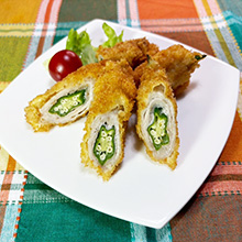 オクラの肉巻きフライ
