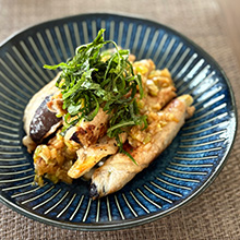 茄子の肉巻き ネギ塩レモンだれ